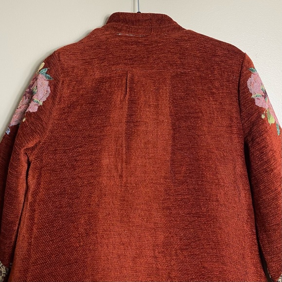 Soft Surroundings Abruzzo Swing Floral Tapestry Jacket in Red Cardinal - Picture 6 of 16